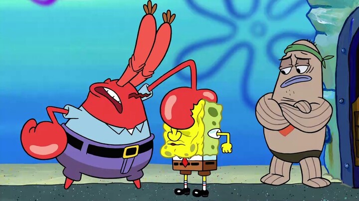 SpongeBob's eyes are fierce, and he becomes the boss of the Bikini Bottom gang