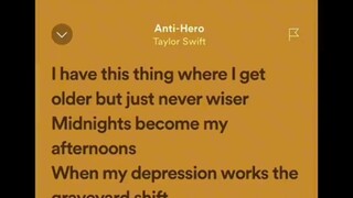 anti-hero Taylor swift