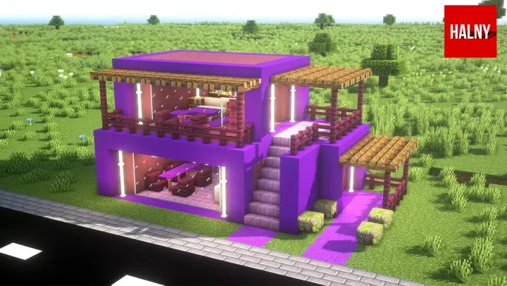 Easy purple house in Minecraft🏠