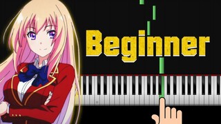 Classroom of the Elite Season 2 ED   BEGINNER Piano Tutorial + Music Sheets