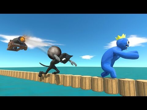 Superheroes and Monsters Escape From Medieval Cannon - Animal Revolt Battle Simulator