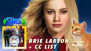 SIMS 4 | CAS | BRIE LARSON as Captain Marvel 💪 - Speed CC build + CC LIST