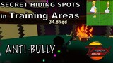 *SECRET* Hiding Spots in Training Areas to avoid BULLIES|Anime Fighting Simulator
