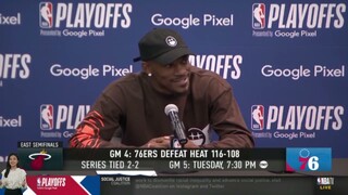 Jimmy Butler on 40 Pts breaking Miami Heat franchise Playoffs record, loss to 76ers 116-108