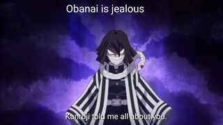 how obanai act when he's jealous