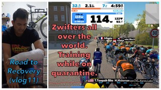 ROAD TO RECOVERY (vlog11) ZWIFT CYCLING INDOORS program 6th FTP BOOSTER. "STAY AT HOME AND PEDAL!