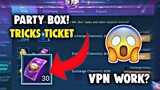 30x TICKET IN PARTY BOX USING THIS TRICKS! FREE EMOTE + BOARDER! | Mobile Legends [2020]