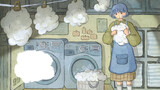 Vẽ tranh minh họa sơn màu nước "Phòng giặt ủi"
