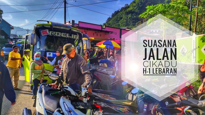 Suasana Jalan Raya Cikadu H-1 Lebaran Padat Merayap