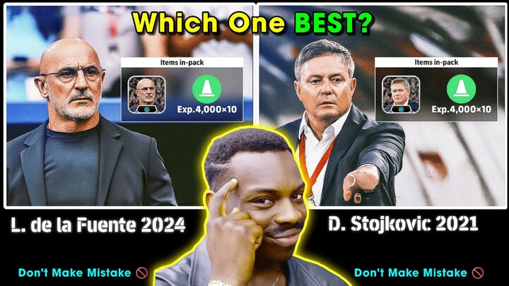 D. Stojkovic or L. de la Fuente? 🤔 which is the best manager booster in eFootball 2024 Mobile 🤩🔥