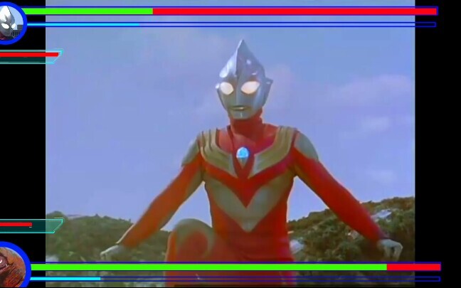 Ultraman Tiga vs. Golzan plus bar kesehatan