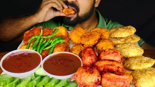 Eating 4 Types of Deep Fried Crispy Snacks! Dal puri, Aloo Chop, Egg Chop, Beguni | #LiveToEATT