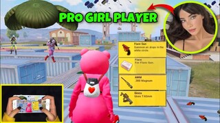 WORLD'S BEST GIRL PLAYER!😍HANDCAM x Flare Gun😱Pubg Mobile