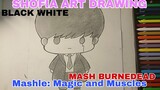 menggambar karakter anime mashle magic and Muscle, mash BURNEDEAD