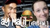 We made AMERICAN BURGERS for our Filipino friends (Epic fail)
