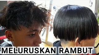 cara meluruskan rambut pria, 100% berhasil