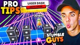 MEJORES PRO TIPS del NUEVO MAPA *LASER DASH* en STUMBLE GUYS!