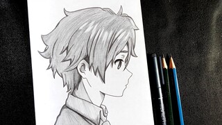 how to DRAW anime boy in SIDE VIEW ( Anime Drawing Tutorial For Beginner )