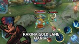gameplay Karina gold lane malah dikasih musuh bot ~ Mobile Legends