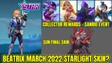 March 2022 Starlight Skin BEATRIX? | Sun Confirmed Epic Skin | Sanrio x ML EVENT | MLBB