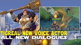 TIGREAL NEW VOICE ACTOR ALL VOICELINES/DIALOGUES MOBILE LEGENDS NEW UPDATE TIGREAL RECAST VA MLBB!