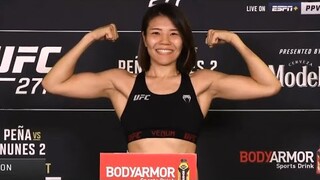 Ji Yeon Kim and Joselyne Edwards - Official Weigh-ins - (UFC 277: Peña vs. Nunes 2) - /r/WMMA
