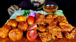 CHICKEN ROGAN JOSH, EGG MASALA CURRY, RICE, SPICY GRAVY, SALAD ASMR MUKBANG EATING SHOW| #LiveToEATT