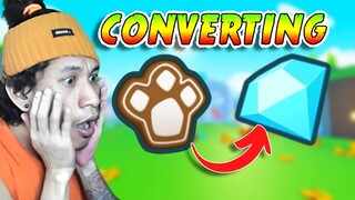 Converting Gingerbread Coins To Lot's of Gems In Pet Simulator X | Roblox