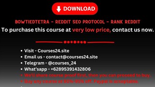 BowTiedTetra - Reddit SEO Protocol - Rank Reddit