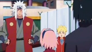 Sakura almost recognized Sasuke who traveled through time, but fortunately Jiraiya came to the rescu