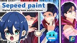 Digital drawing anime tema Jujutsu kaisen 🥶🥶🥶🥶 di ibispaint X😱