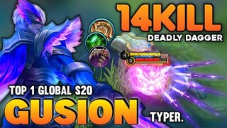 BRUTAL DAGGER! GUSION BEST BUILD 2021 | TOP 1 GLOBAL GUSION GAMEPLAY | MOBILE LEGENDS✓