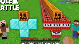 Super GOLEM BATTLE ในหมู่บ้าน VS HEROBRINE ใน Minecraft! โกเลมความลับใหม่ !