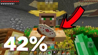 Minecraft PE - Fiquei full esmeralda farmando isso | Gameplay Survival 42%