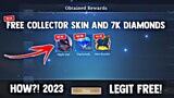 NEW! FREE COLLECTOR SKIN AND 7K DIAMONDS + BOARDER REWARDS! HOW? FREE! LEGIT! | MOBILE LEGENDS 2023