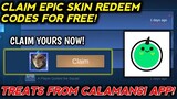 CLAIM FREE EPIC SKIN CODES IN NEW CALAMANSI EVENT! HURRY LIMITED TIME ONLY MOBILE LEGENDS