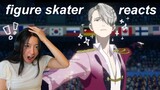 figure skater REACTS to YURI ON ICE ⛸️❄️ | blind reaction yuri on ice episode 1