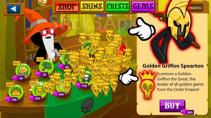 BUY x999999 ITEMS GOLDEN GRIFFON THE GREAT in VIP SHOP | Stick War Legacy Mod - Stick3Apk