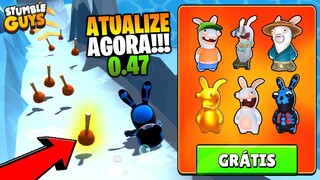 CHEGOU AGORA NOVA ATUALIZAÇÃO RABBIDS 0.47 NO STUMBLE GUYS [PEGUE AGORA SUA SKIN DE COELHO GRÁTIS] 🐰