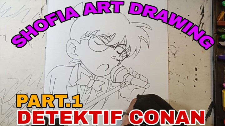 MENGGAMBAR ANIME DETEKTIF CONAN