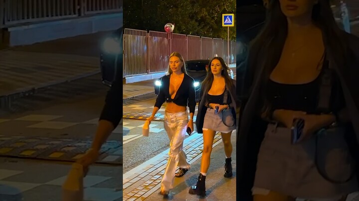 Nightlife in Moscow, Russia, beautiful Russian girls #shorts #short #trending #streetstyle #fpv