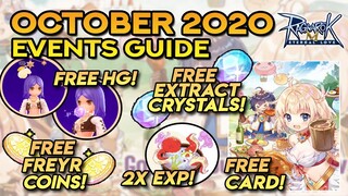 RAGNAROK OCTOBER 2020 EVENTS GUIDE ~ FREE FREYR COINS, EXTRACT LIGHT CRYSTAL, CARD, HEADGEARS & MORE