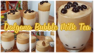 Cách làm trà sữa trân châu bọt biển | Dalgona bubble milk tea