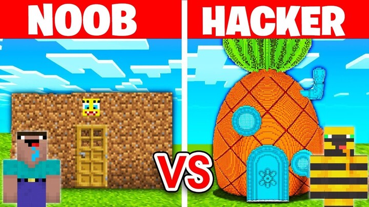 NOOB vs HACKER: Oszukuje w Konkursie Budowania w Minecraft! SpongeBob