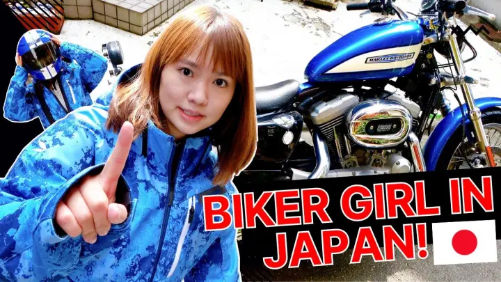 Japanese girl rides a Harley with her dad in Tokyo!