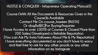 HUSTLE & CONQUER - Infopreneur Operating Manual Course Download