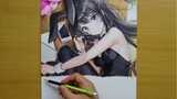 Vẽ bằng bút chì màu - Sakurajima Mai