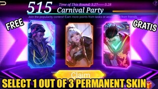 CHOOSE 1 FROM 3 PERMANENT SKINS FOR FREE MOBILE LEGENDS