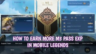 How to earn more M3 Pass event exp to fast claim free rewards in mobile legends 2021