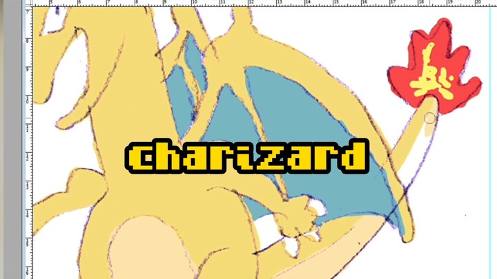 tutorial gambar pokemon charizard